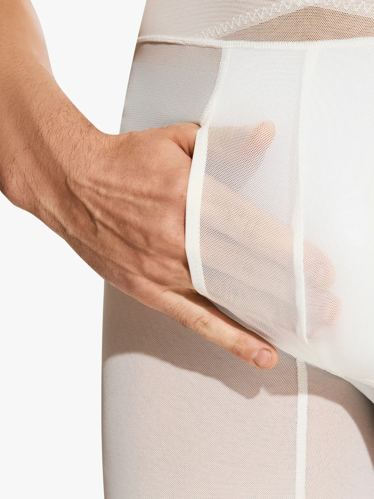 Mesh High-Waisted Padded Shorts for Men