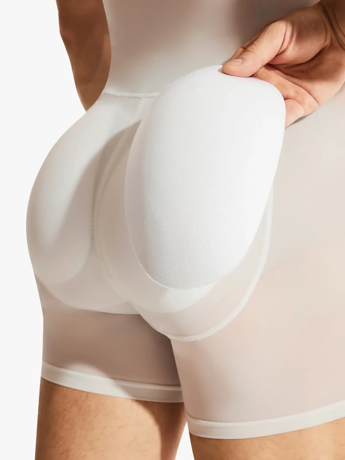 Mesh High-Waisted Padded Shorts for Men