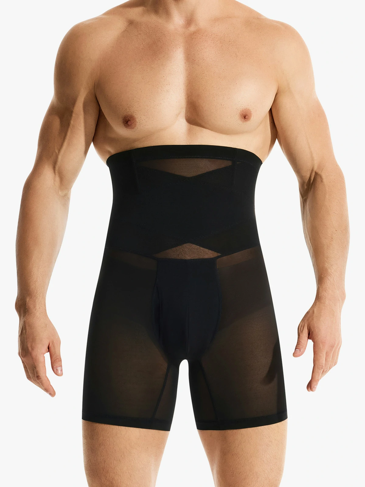 Mesh High-Waisted Padded Shorts for Men