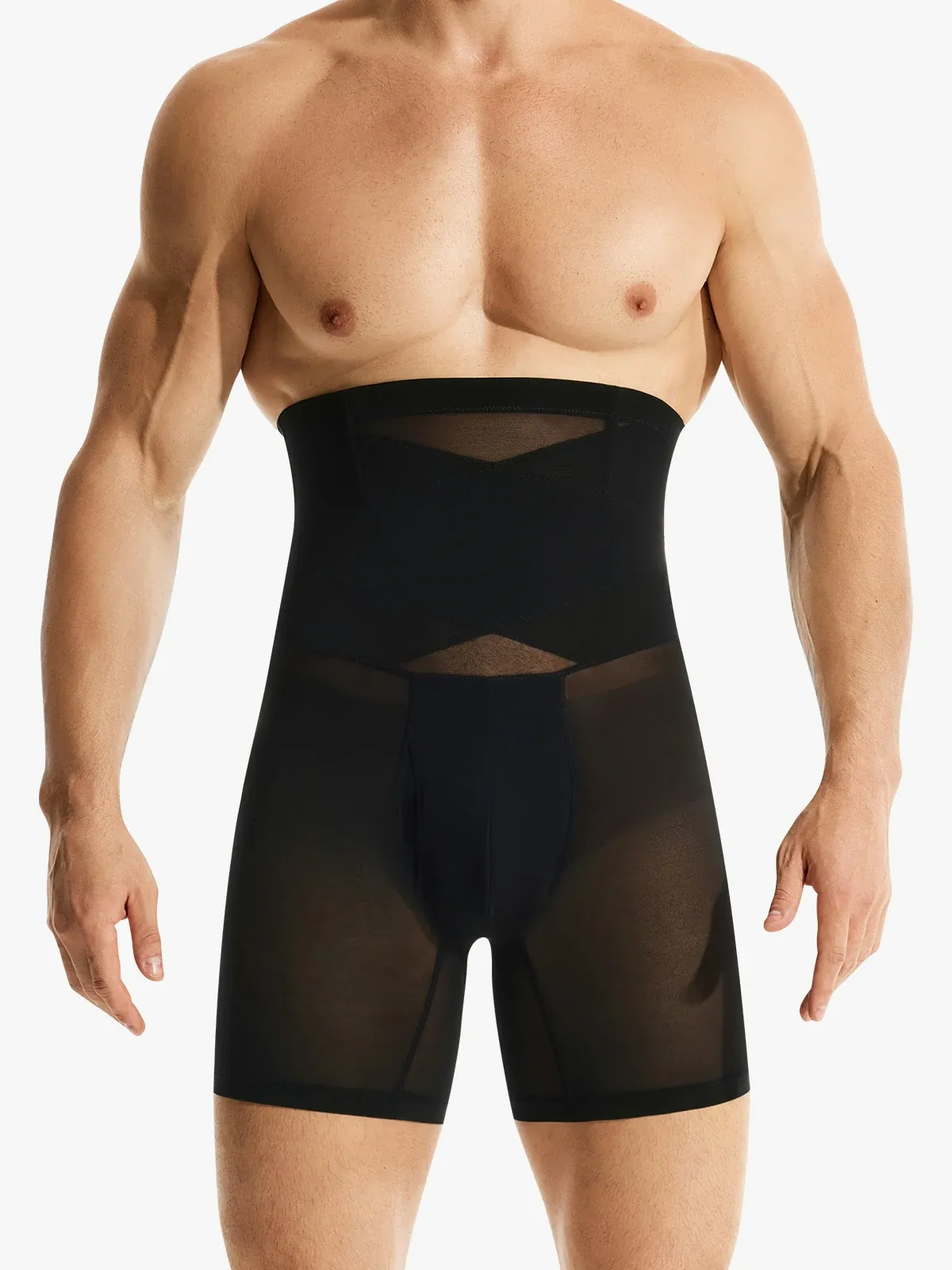 Mesh High-Waisted Padded Shorts for Men