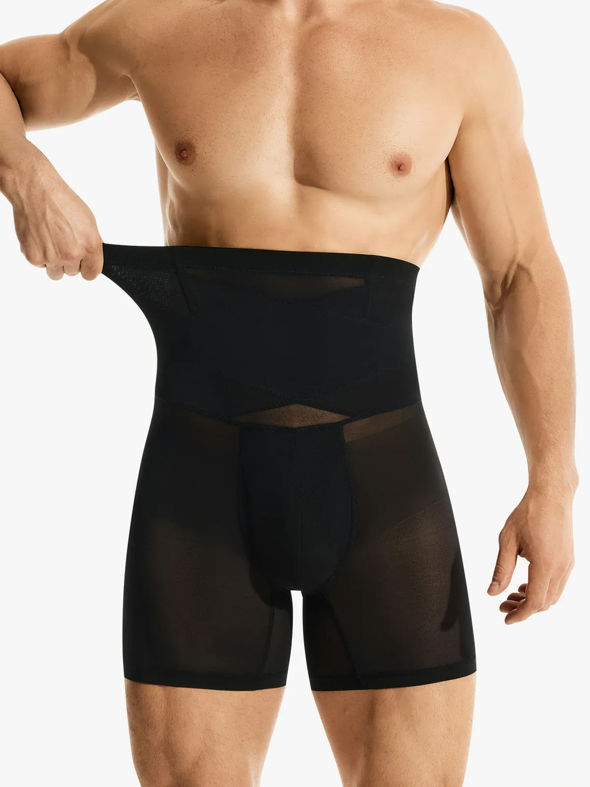 Mesh High-Waisted Padded Shorts for Men