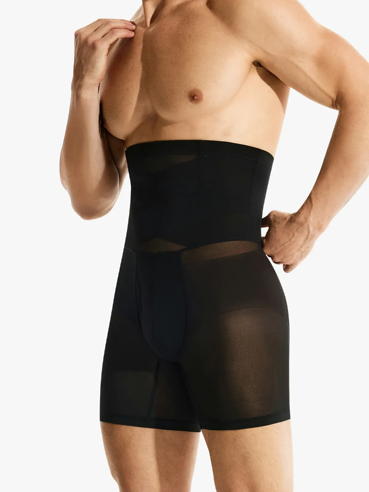 Mesh High-Waisted Padded Shorts for Men