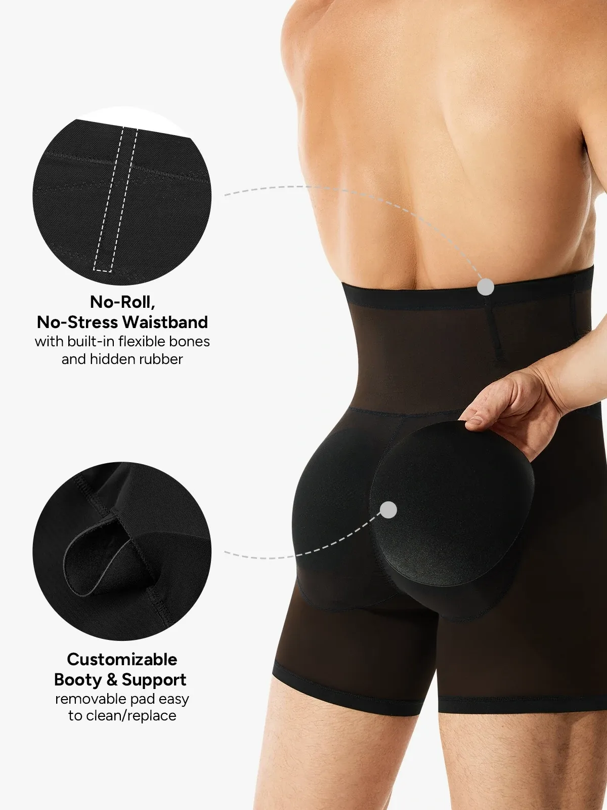 Mesh High-Waisted Padded Shorts for Men