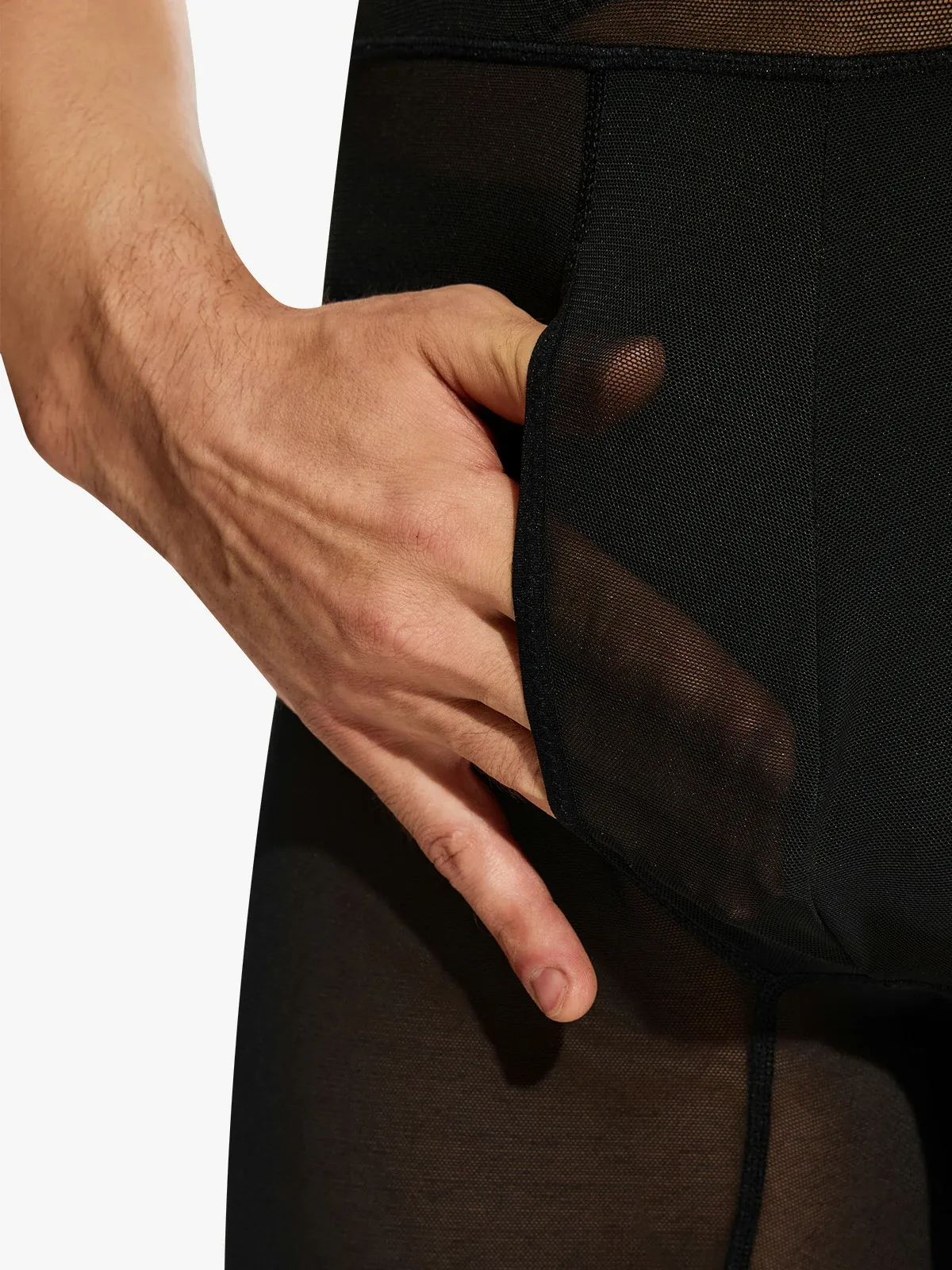 Mesh High-Waisted Padded Shorts for Men