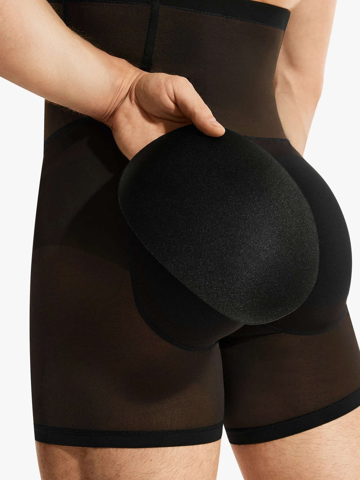 Mesh High-Waisted Padded Shorts for Men