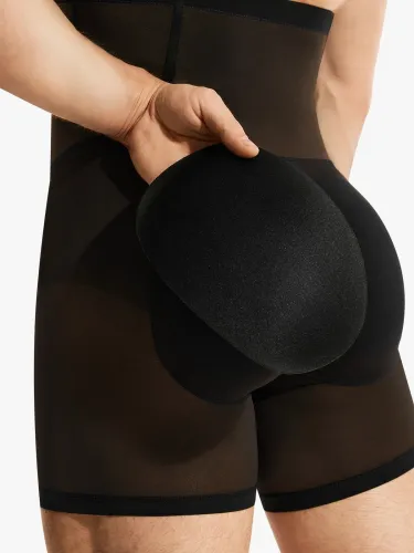 Mesh High-Waisted Padded Shorts for Men