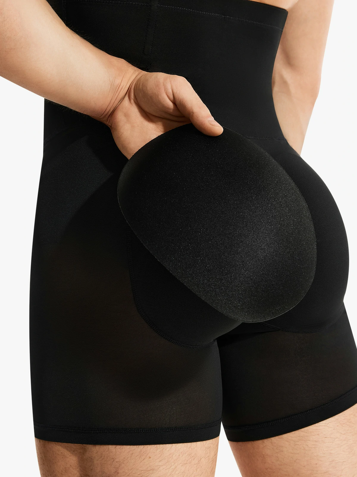 Mesh High-Waisted Padded Shorts for Men