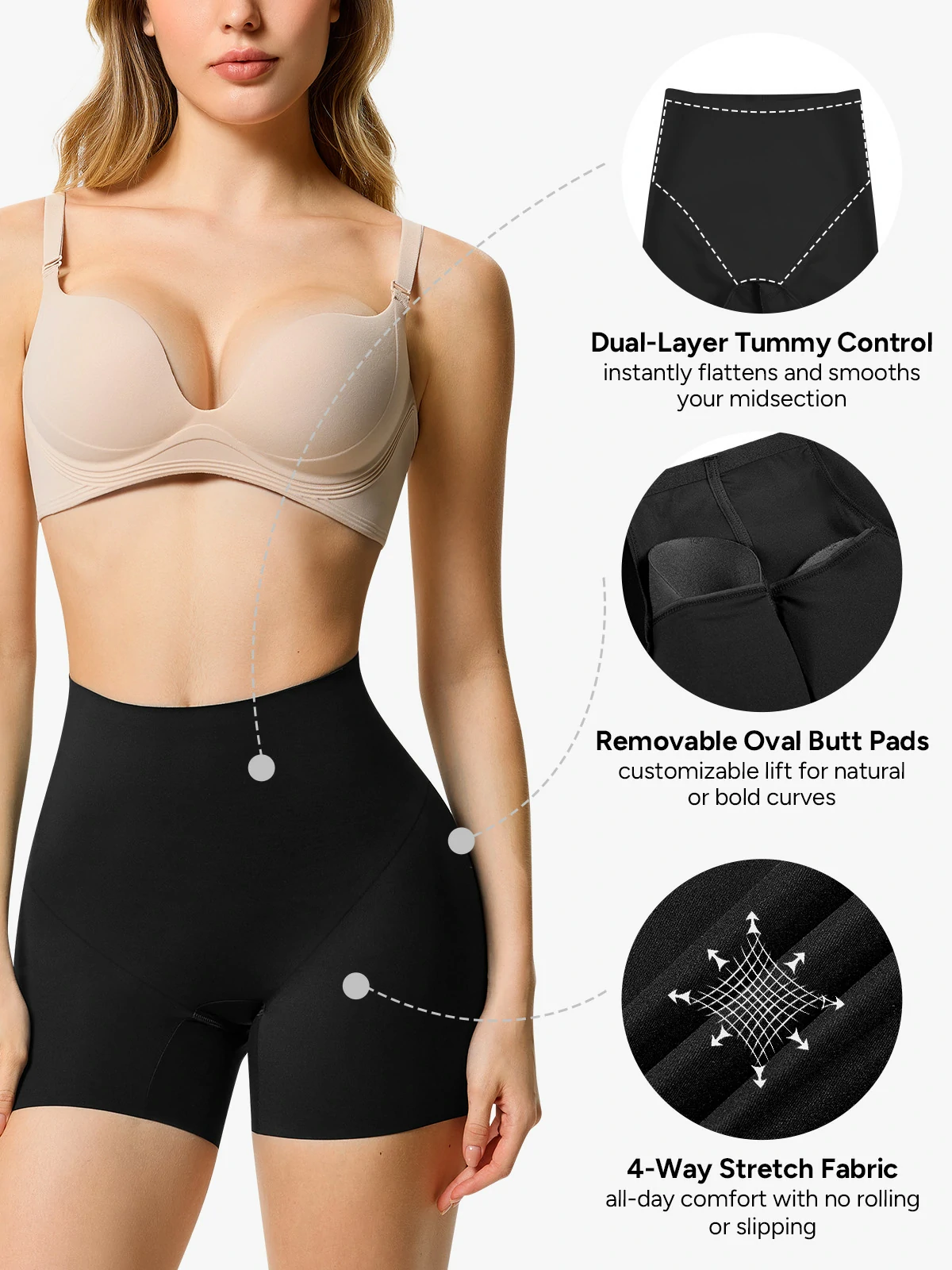 Mid-Rise Butt Enhancement Shorts