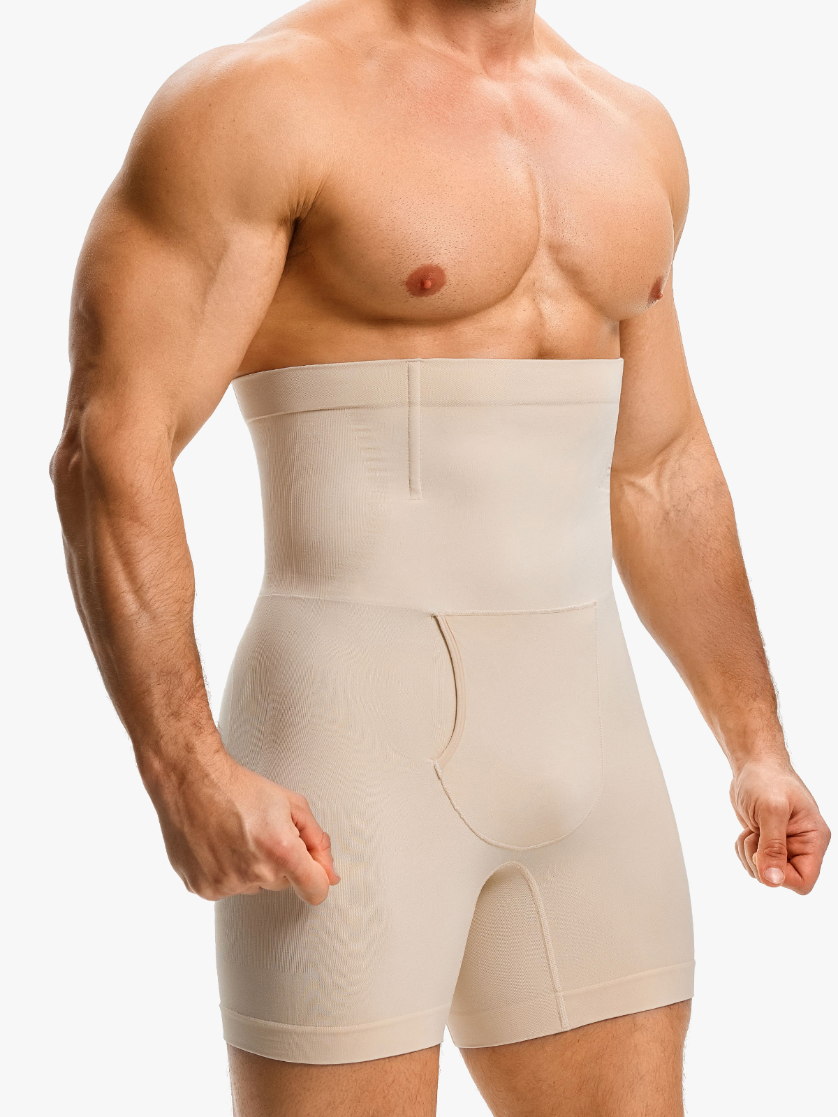 Men's High Waist Body Shaper Shorts with Steel Boning Support