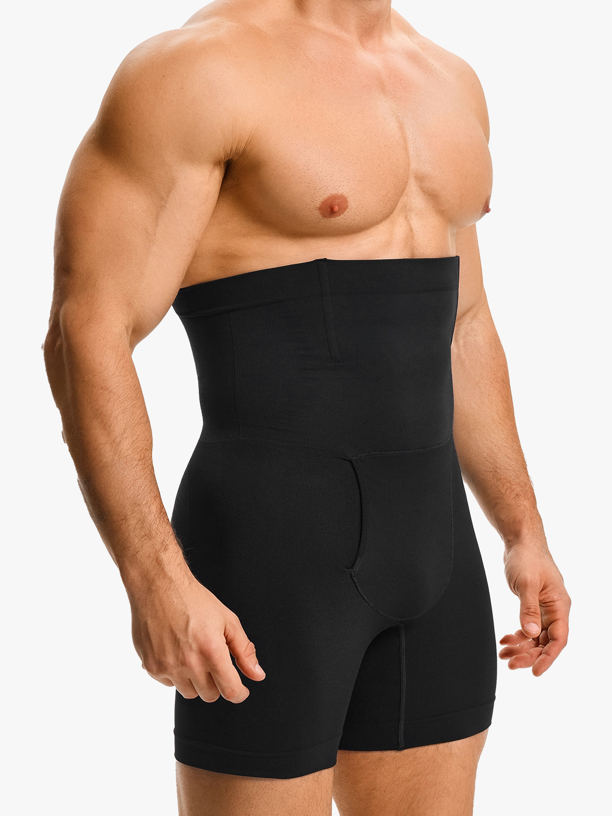 Men's High Waist Body Shaper Shorts with Steel Boning Support