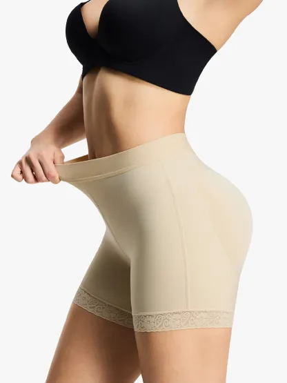 Mid-Rise Butt Lifting Lace Shorts