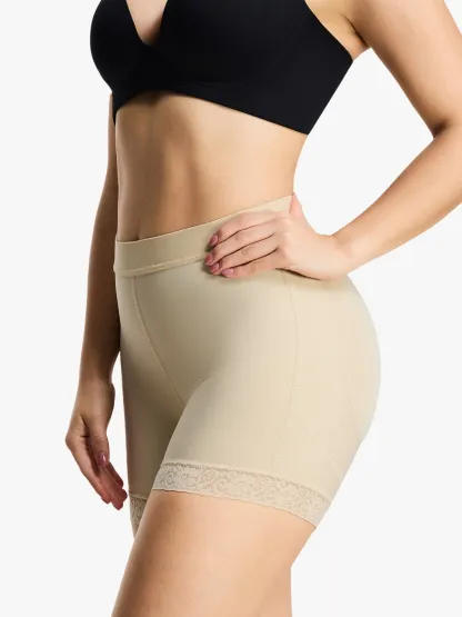 Mid-Rise Butt Lifting Lace Shorts