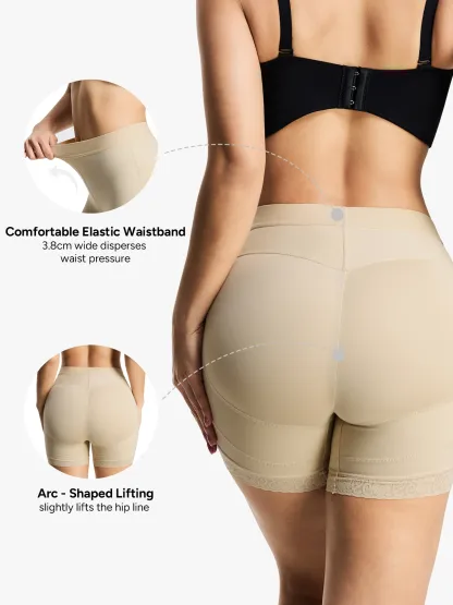 Mid-Rise Butt Lifting Lace Shorts