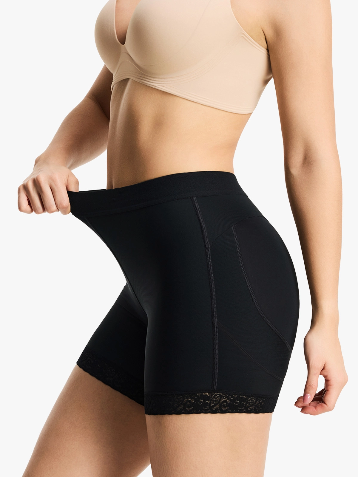 Mid-Rise Butt Lifting Lace Shorts