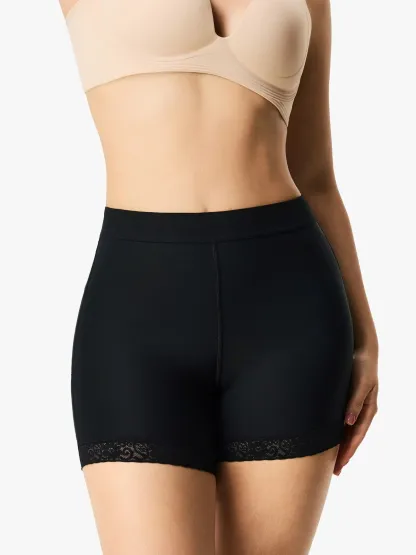 Mid-Rise Butt Lifting Lace Shorts