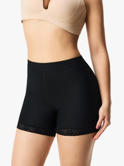 Mid-Rise Butt Lifting Lace Shorts