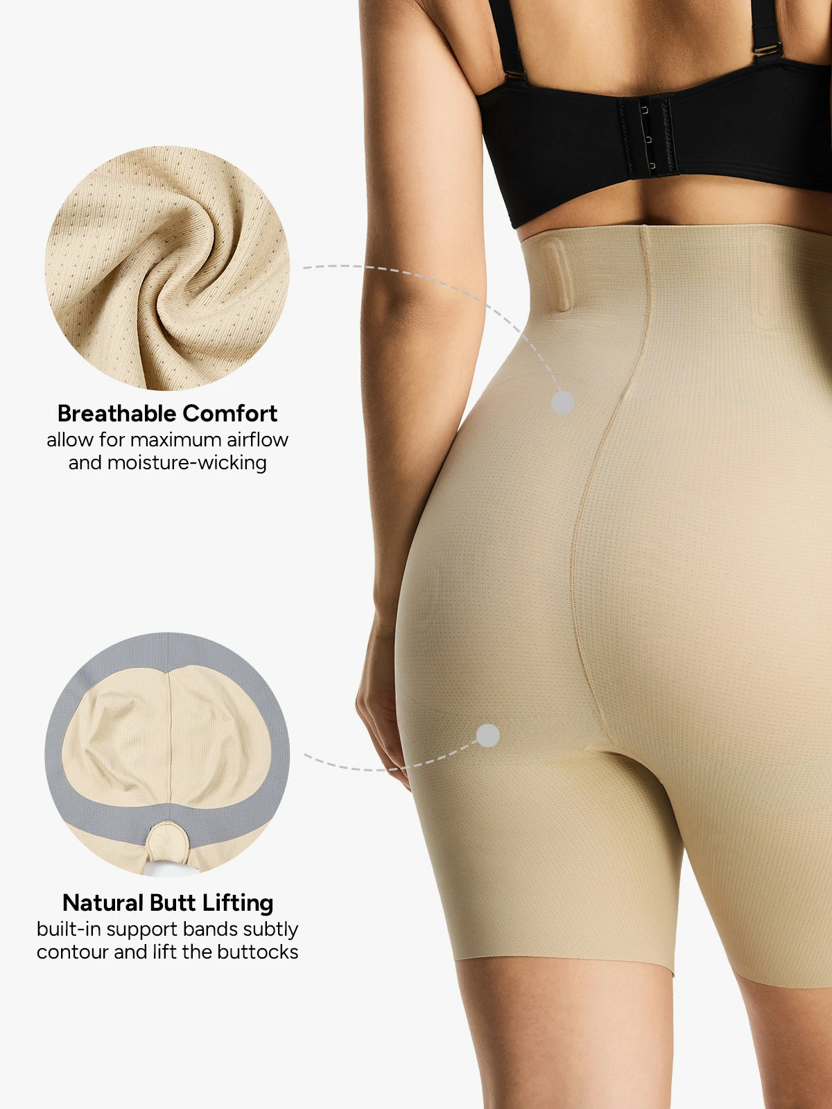Seamless High Waisted Butt Lifting Shorts