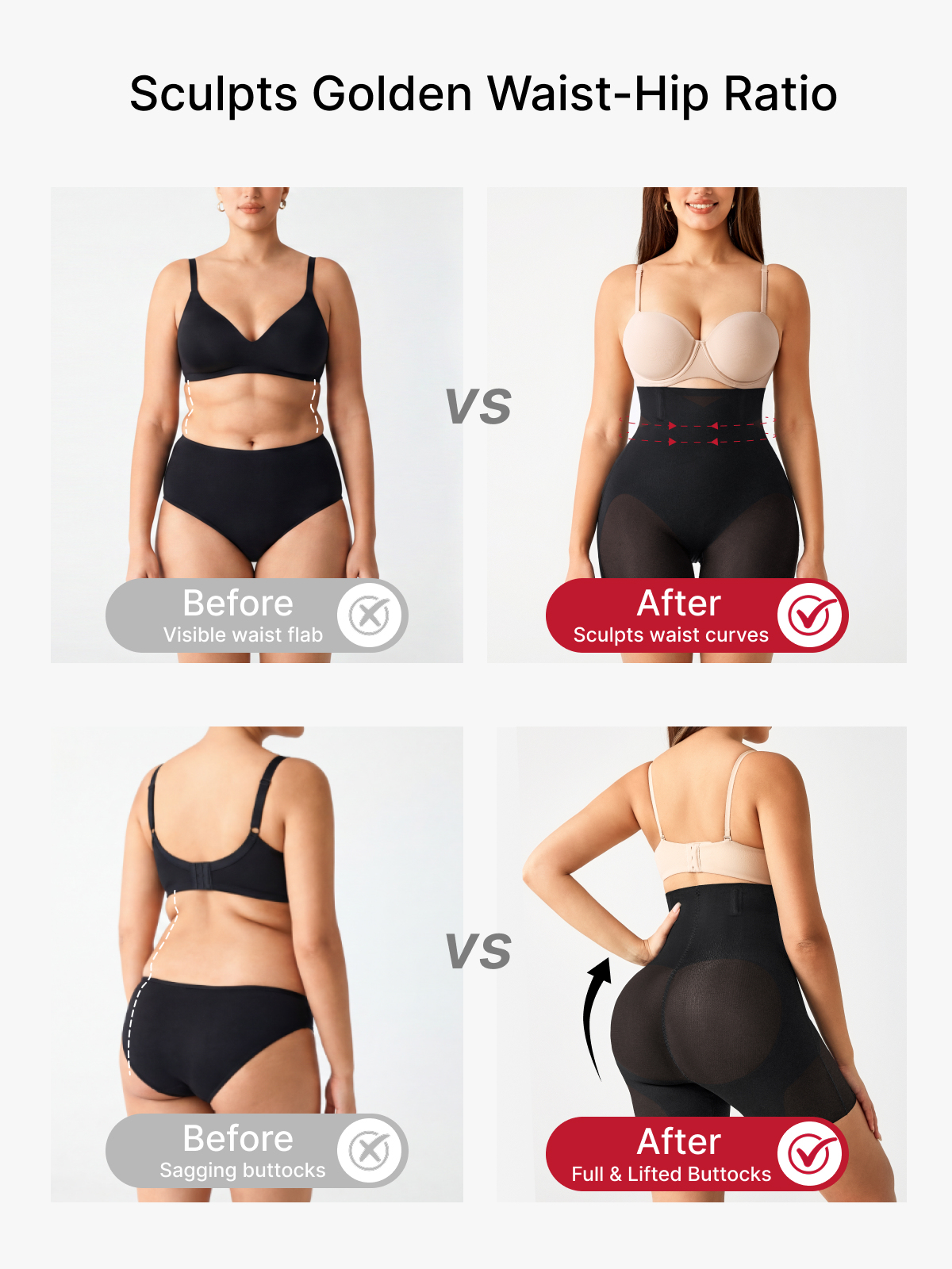 Women High Waist Steel Bone Tummy Control Panty Thigh Shaping Short