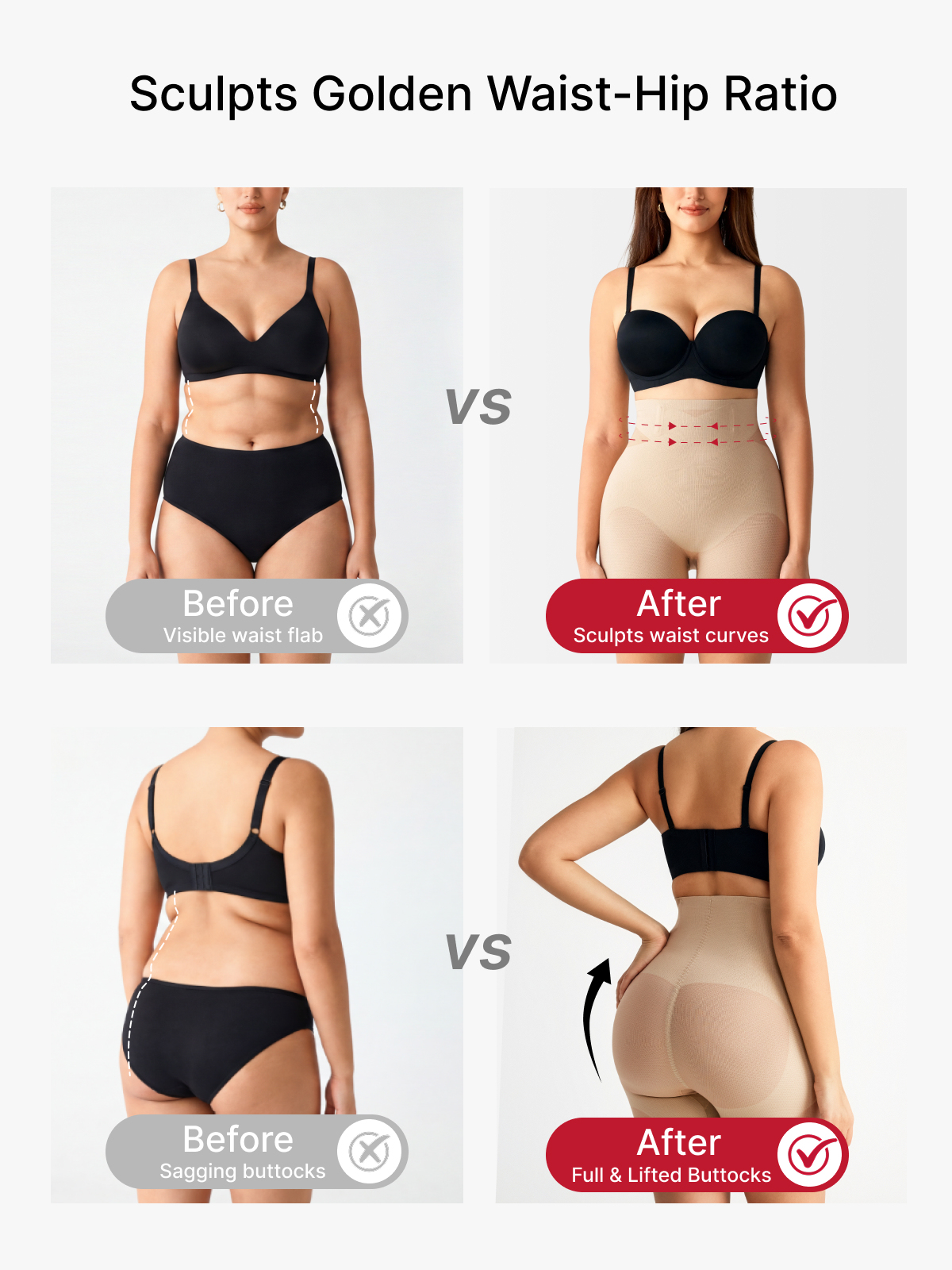 Women High Waist Steel Bone Tummy Control Panty Thigh Shaping Short