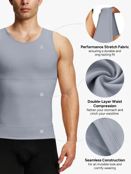 Upgraded Version Men's Tummy Control Sliming Tank Top 