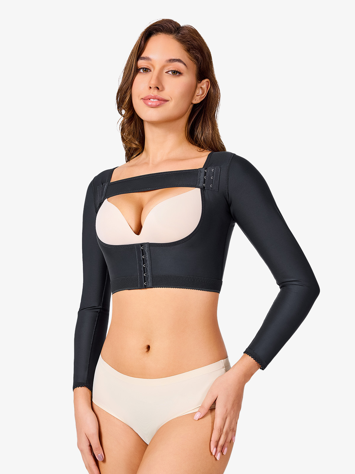 Women Shapewear Upper Arm Shaper Post Surgical Slimmer Compression With Sleeves