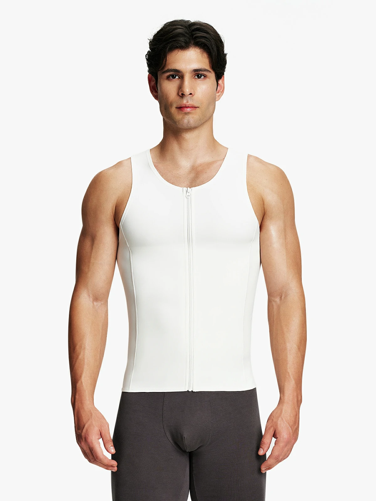 Débardeur de compression abdominale avec fermeture éclair, taille entraîneur shapewear