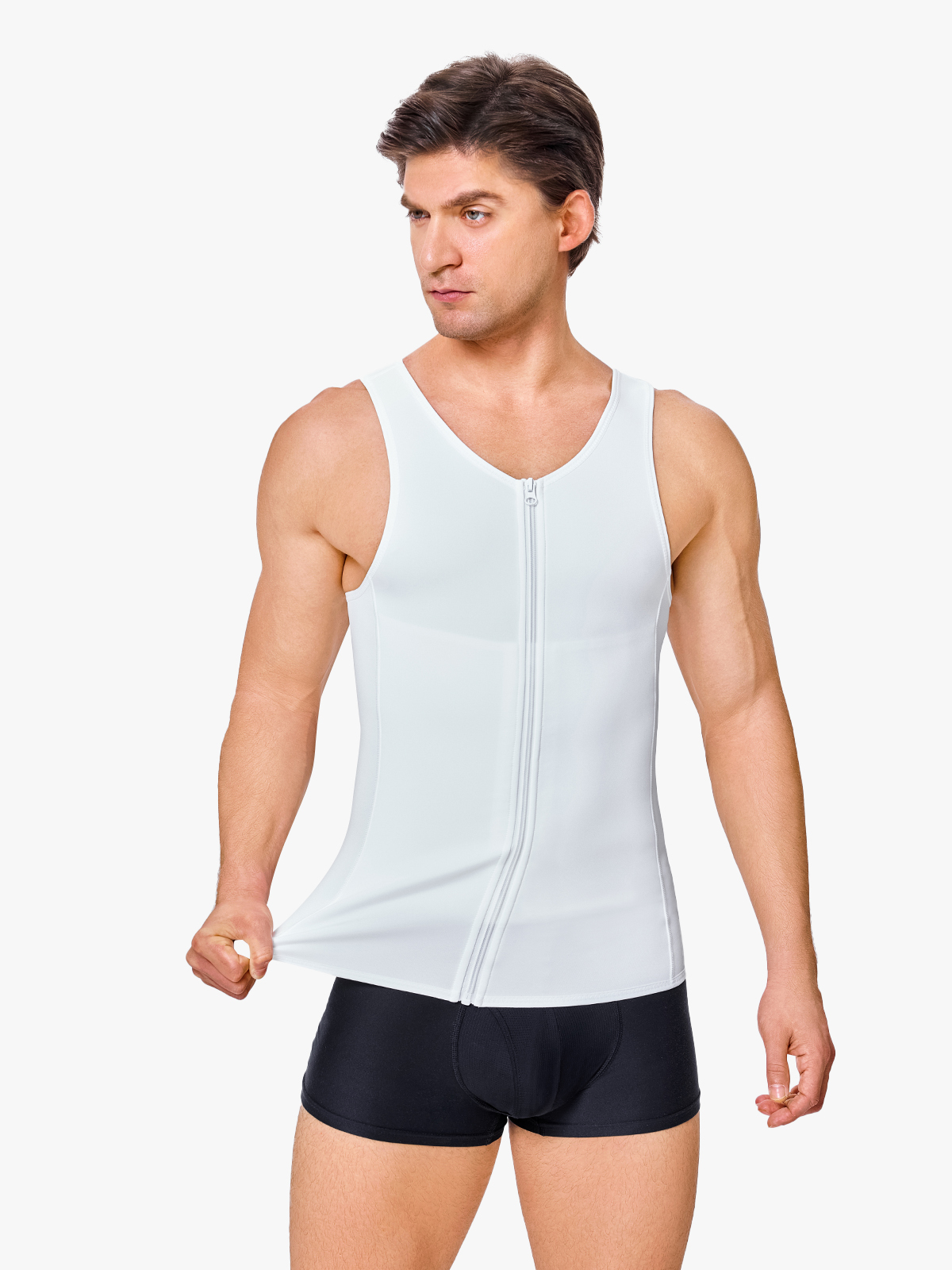 Zipper Belly Compression Workout out Waist Trainer Shapewear Tank Top