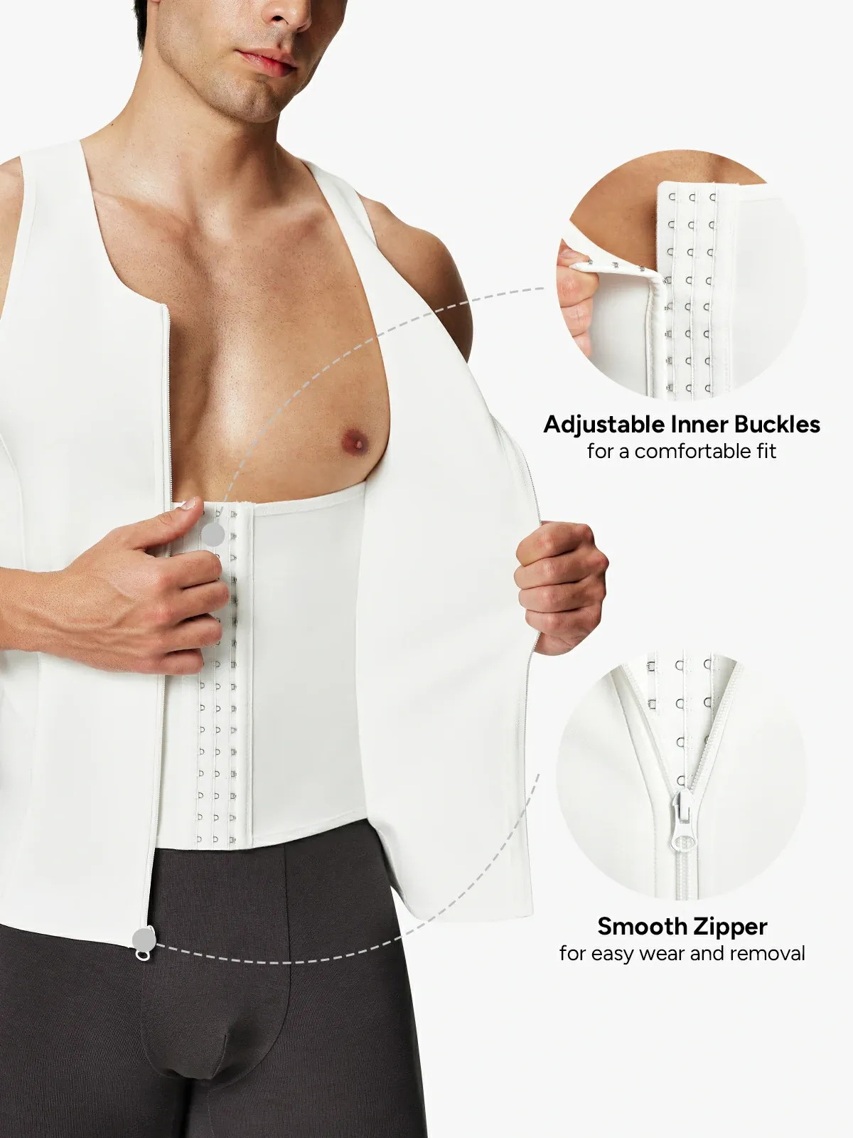 Zipper Belly Compression Workout out Waist Trainer Shapewear Tank Top