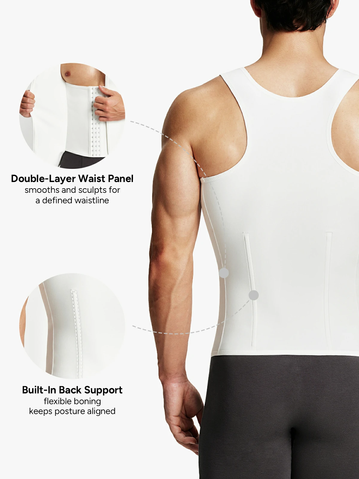Zipper Belly Compression Workout out Waist Trainer Shapewear Tank Top