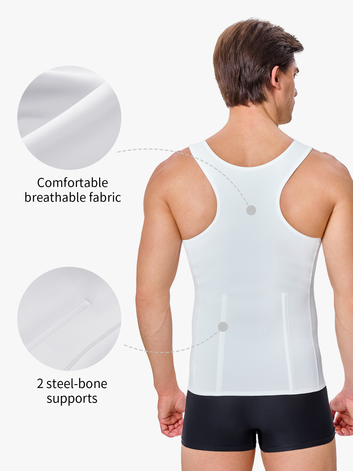 Zipper Belly Compression Workout out Waist Trainer Shapewear Tank Top