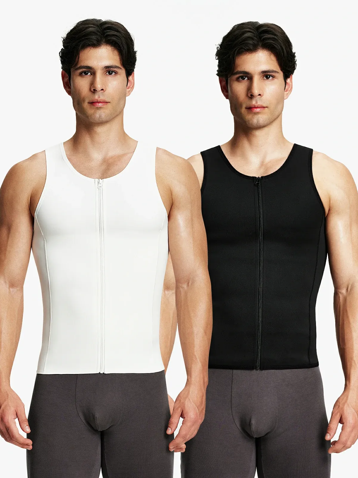 Zipper Belly Compression Workout out Waist Trainer Shapewear Tank Top