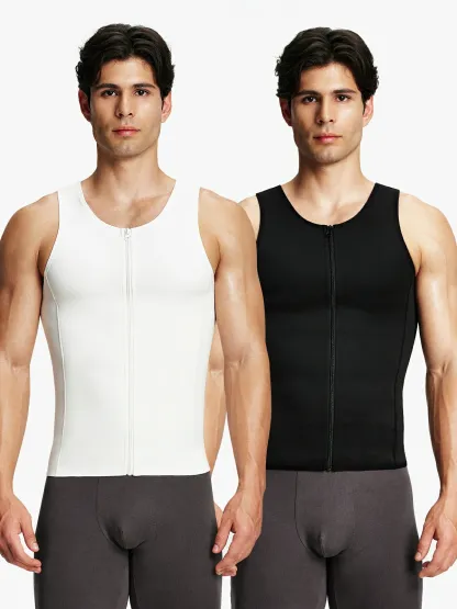 Zipper Belly Compression Workout out Waist Trainer Shapewear Tank Top