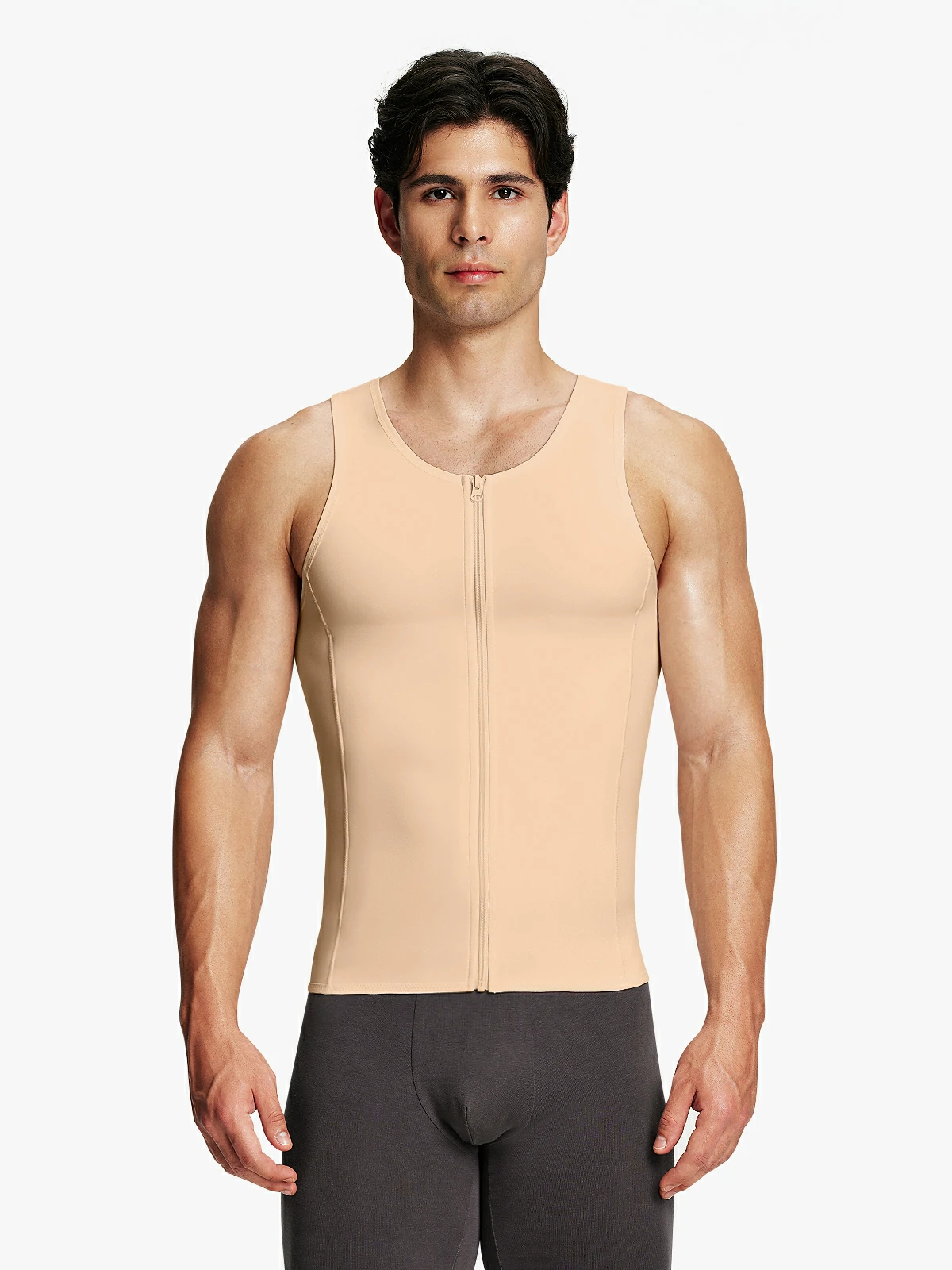 Zipper Belly Compression Workout out Waist Trainer Shapewear Tank Top