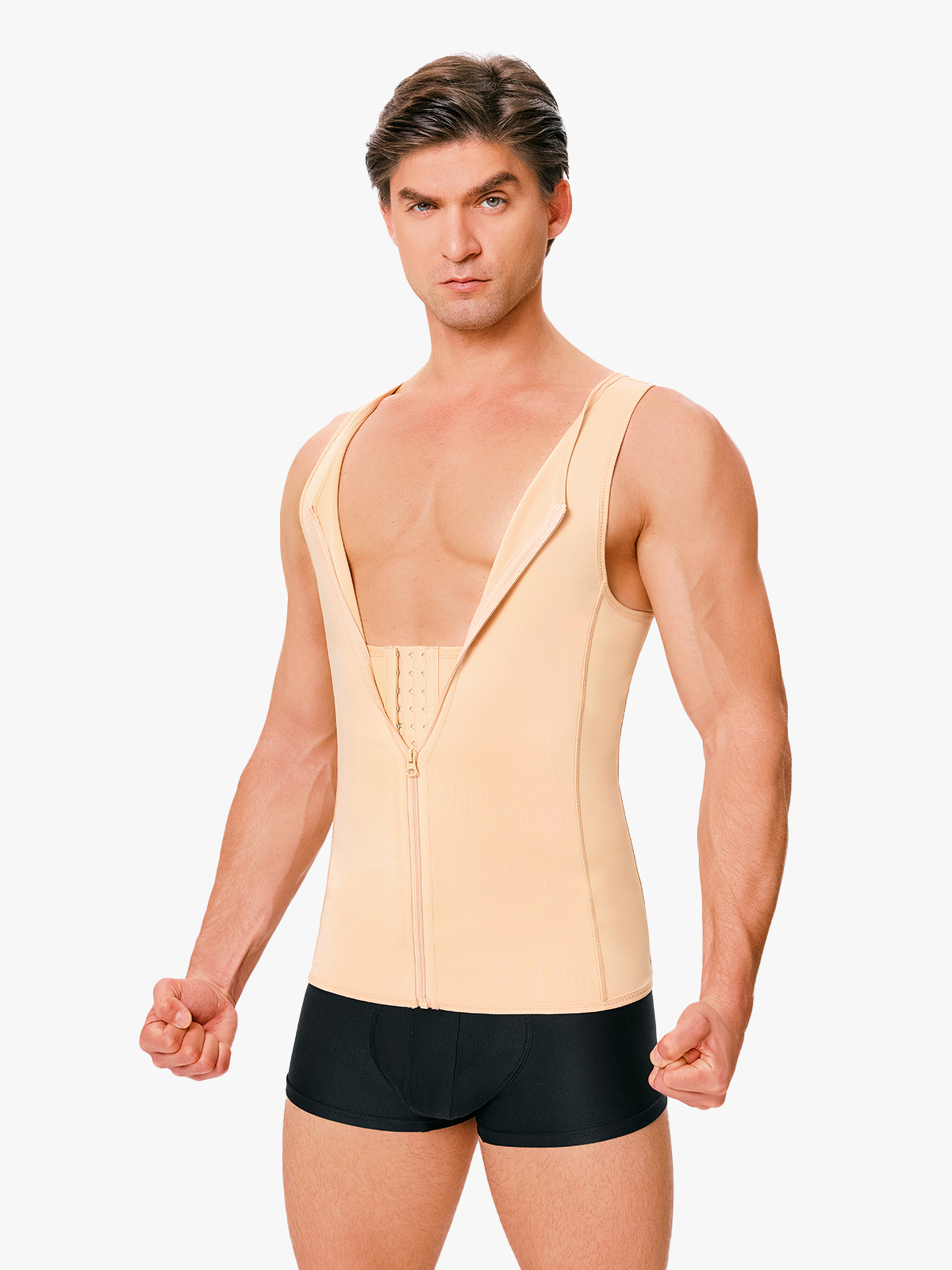 Zipper Belly Compression Workout out Waist Trainer Shapewear Tank Top-Nebility