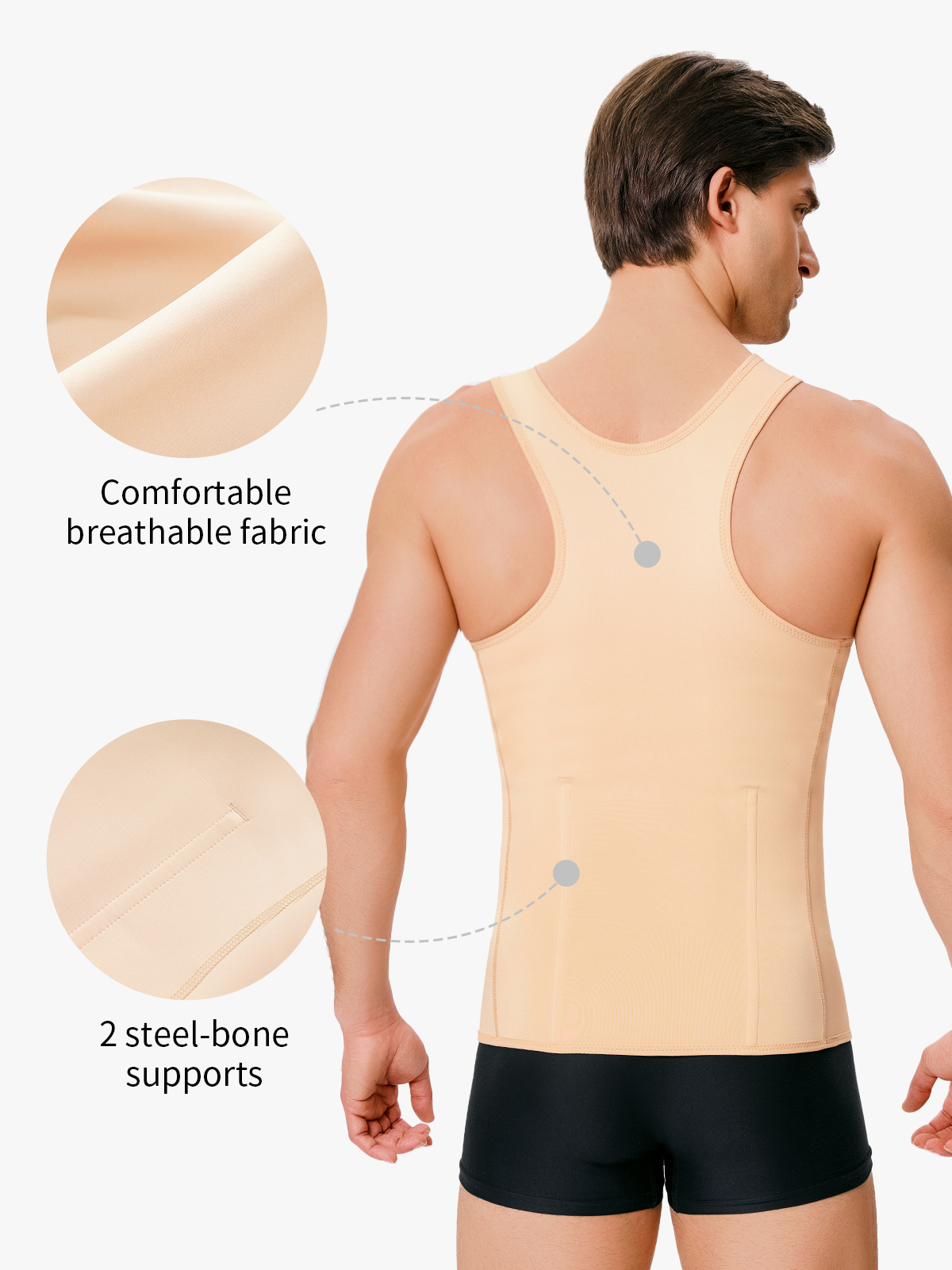 Zipper Belly Compression Workout out Waist Trainer Shapewear Tank Top