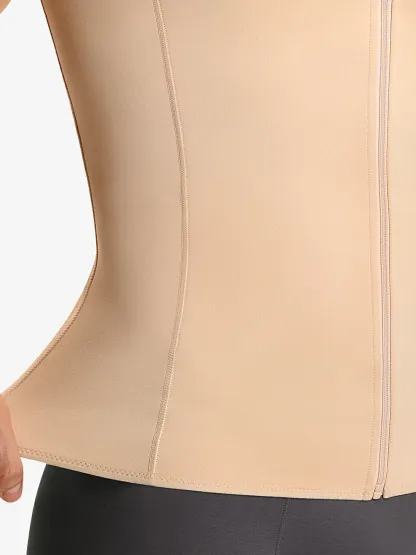 Zipper Belly Compression Workout out Waist Trainer Shapewear Tank Top