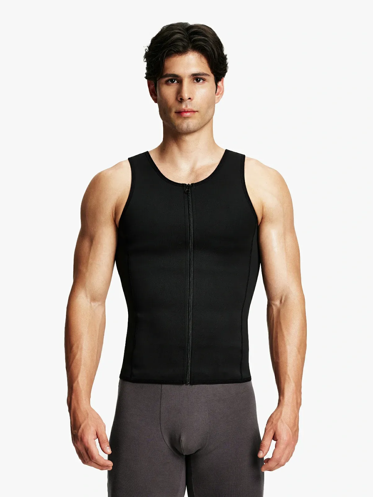 Zipper Belly Compression Workout out Waist Trainer Shapewear Tank Top