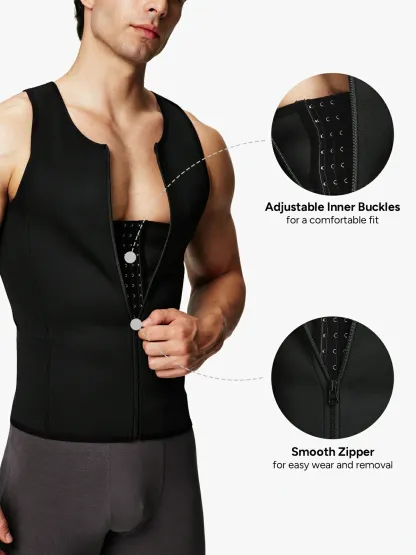 Zipper Belly Compression Workout out Waist Trainer Shapewear Tank Top