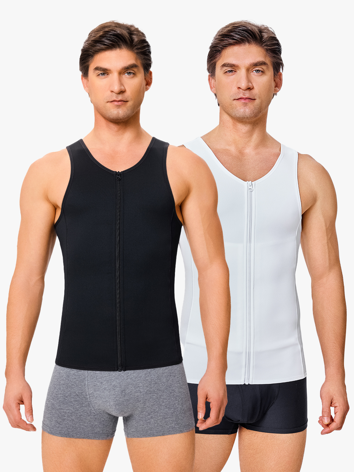 Zipper Belly Compression Workout out Waist Trainer Shapewear Tank Top