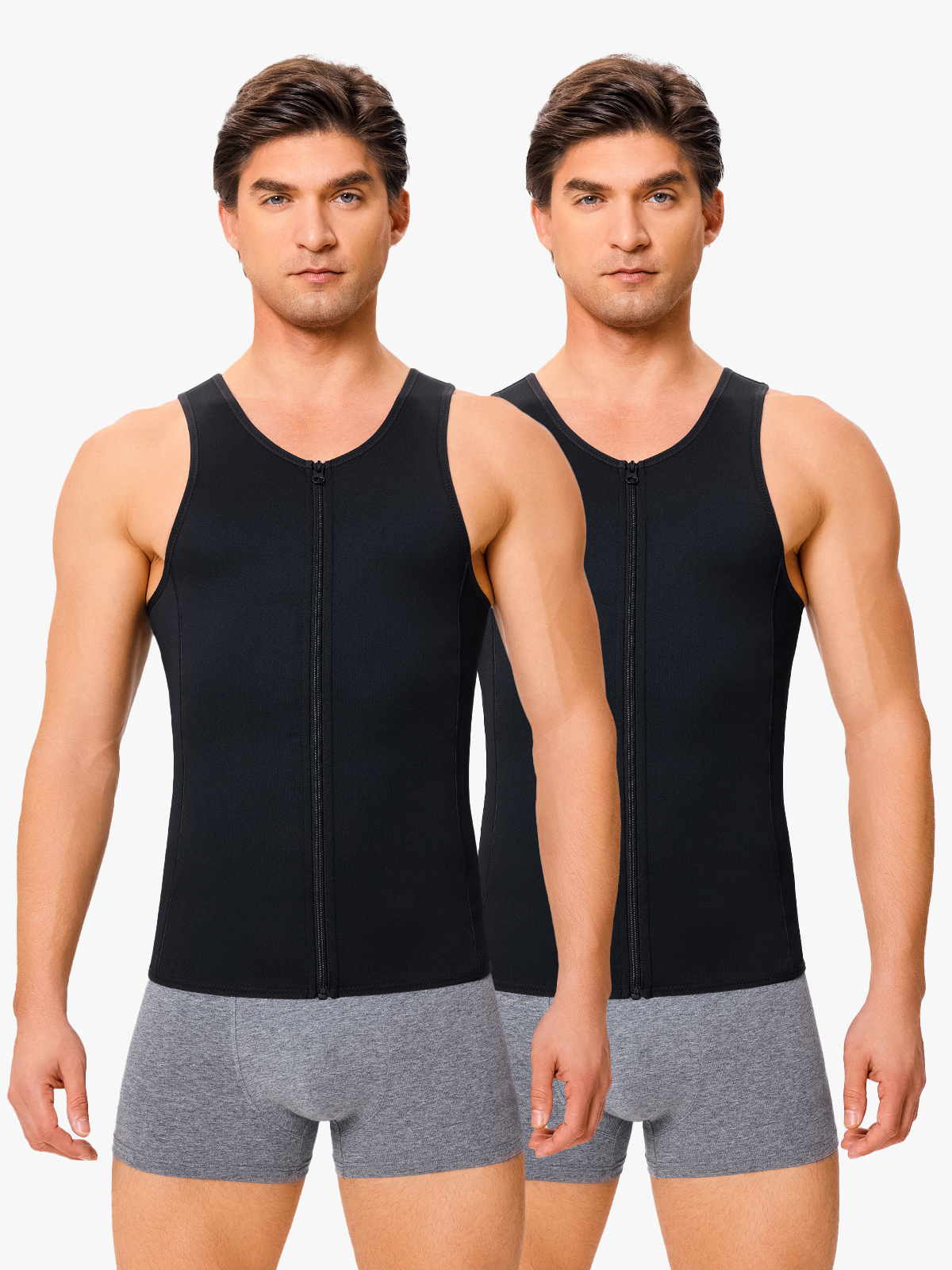 Zipper Belly Compression Workout out Waist Trainer Shapewear Tank Top-Nebility