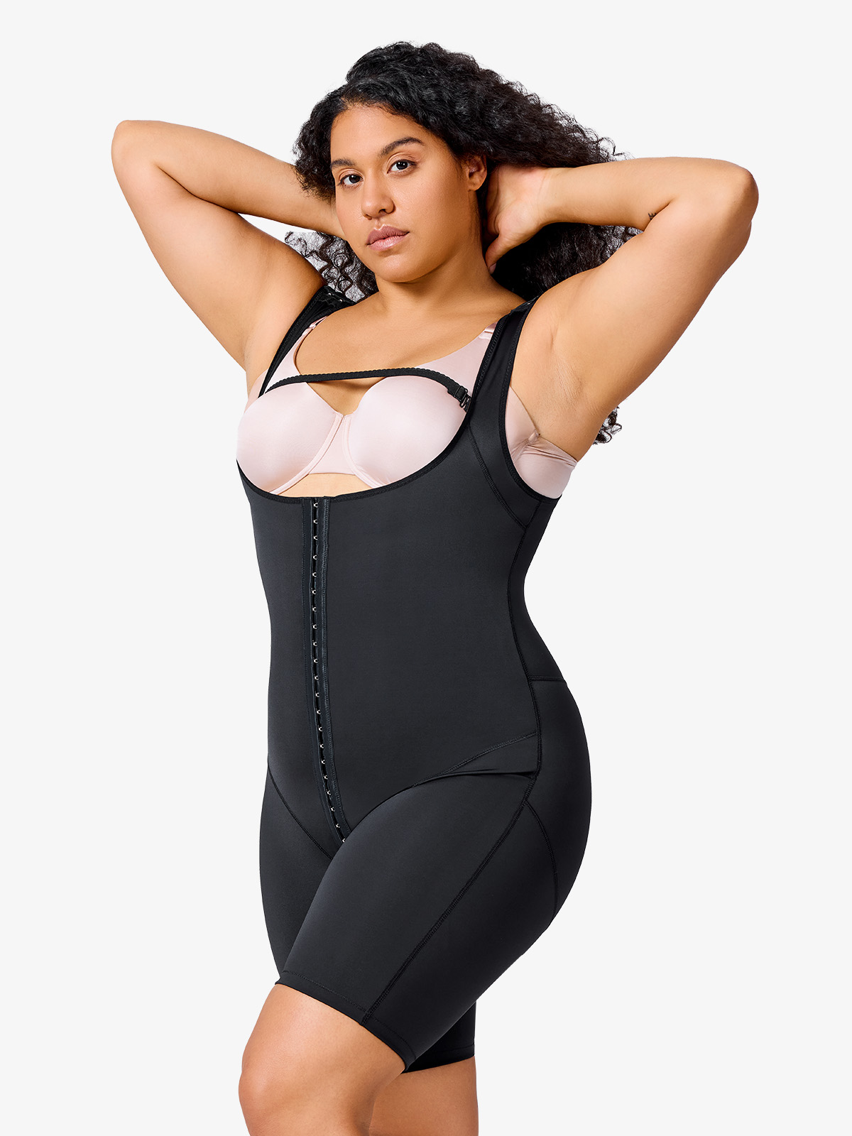 Nebility Plus Size Women Breast Support Thigh Slimmer Full Body Shaper