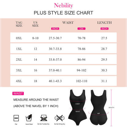 Nebility Plus Size Seamless Sleeveless Bodysuit