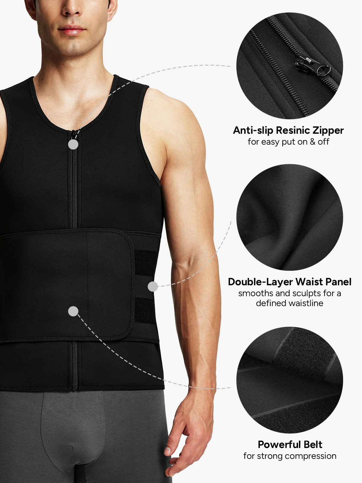 Men's Double Tummy Control Workout Tank Top