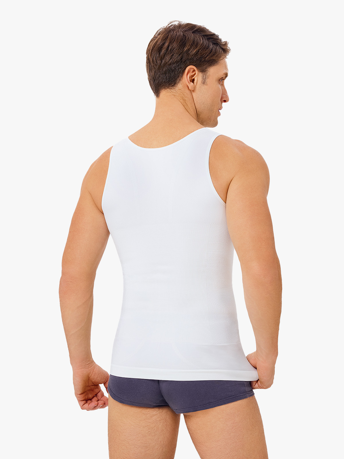 2 Pieces Ribbed Elastic Compression Shapewear Tank Top-Nebility