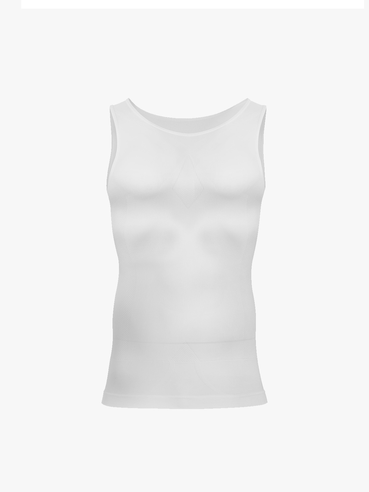 2 Pieces Ribbed Elastic Compression Shapewear Tank Top-Nebility