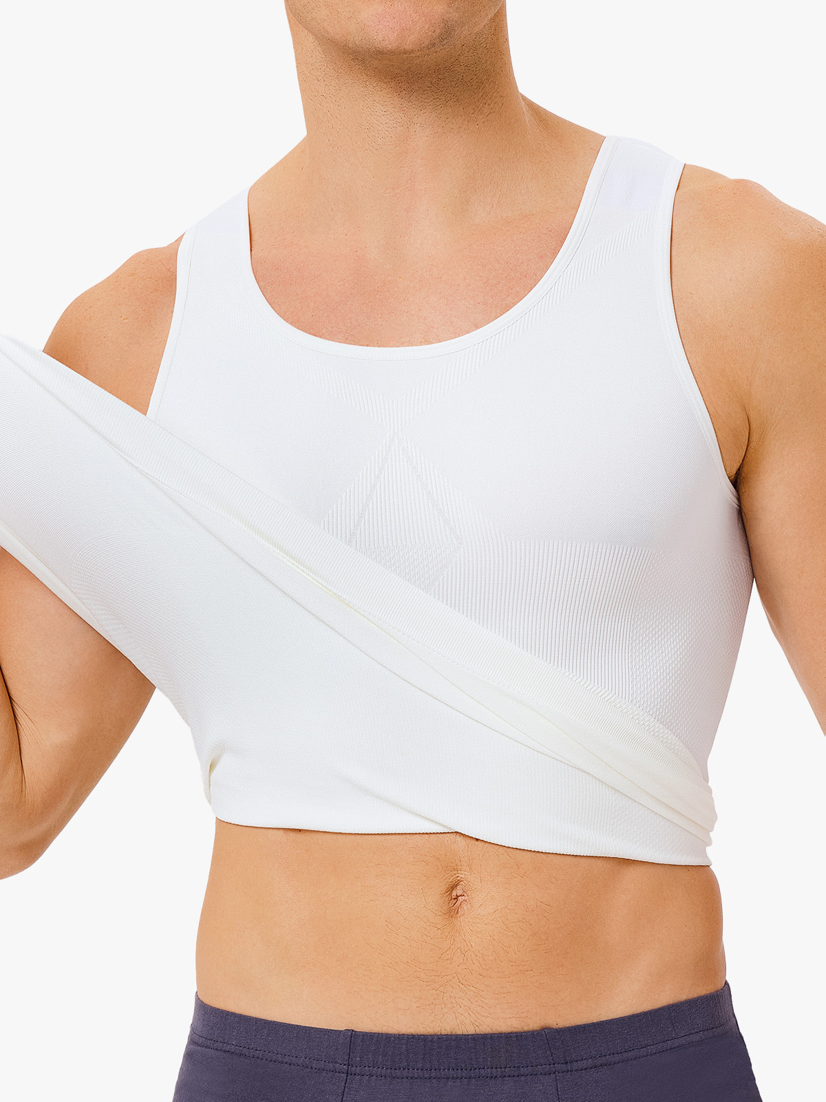 2 Pieces Ribbed Elastic Compression Shapewear Tank Top-Nebility