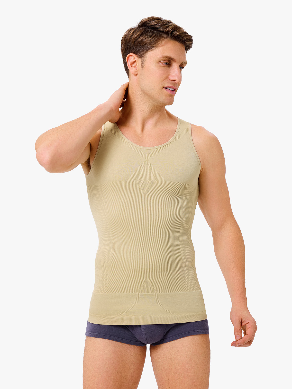 Comfort Stretch Sleeveless Crew Neck Tops for Men-Nebility