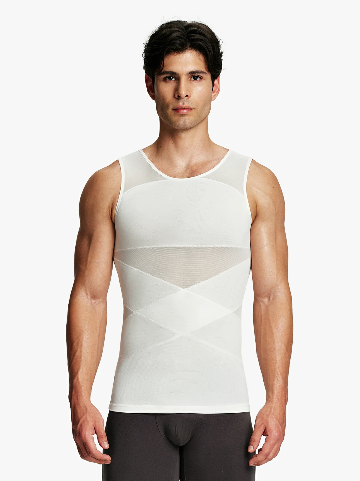 Camisola de compressão para homem para modelador corporal e emagrecimento