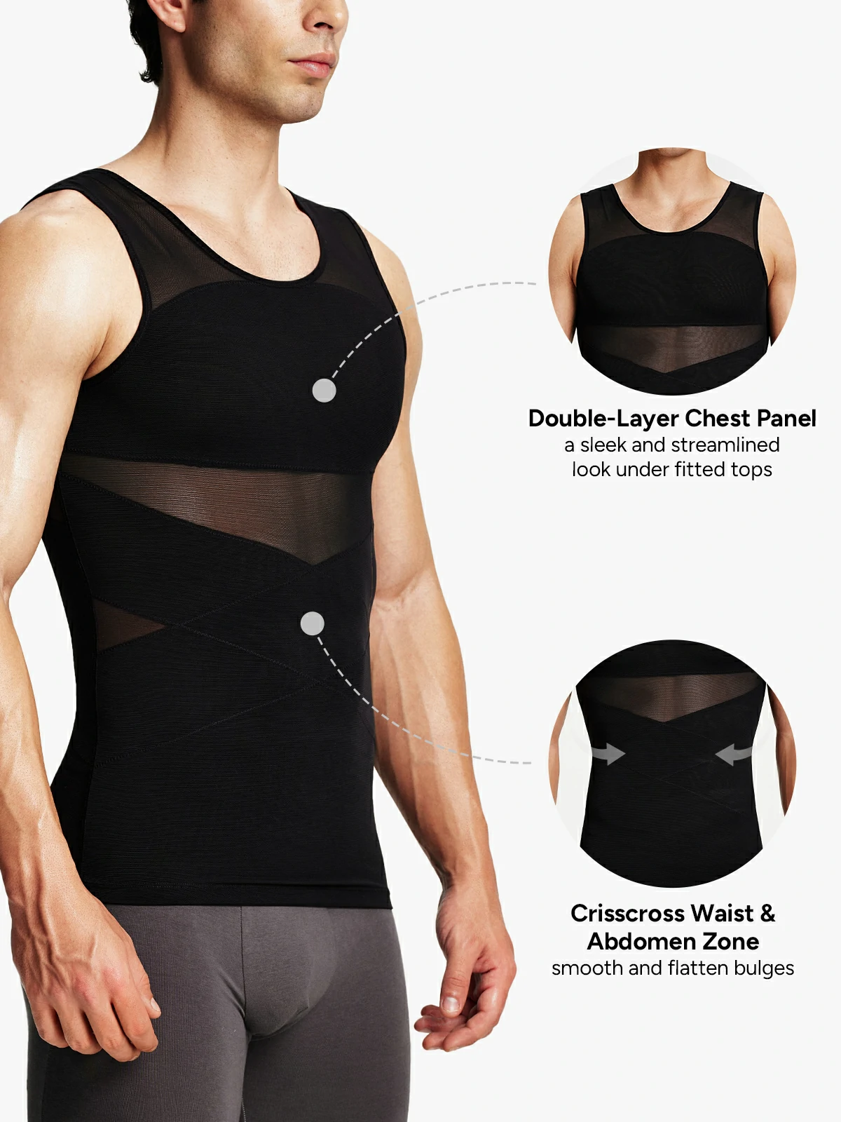 Mesh Breathable Compression Tank Top for Men