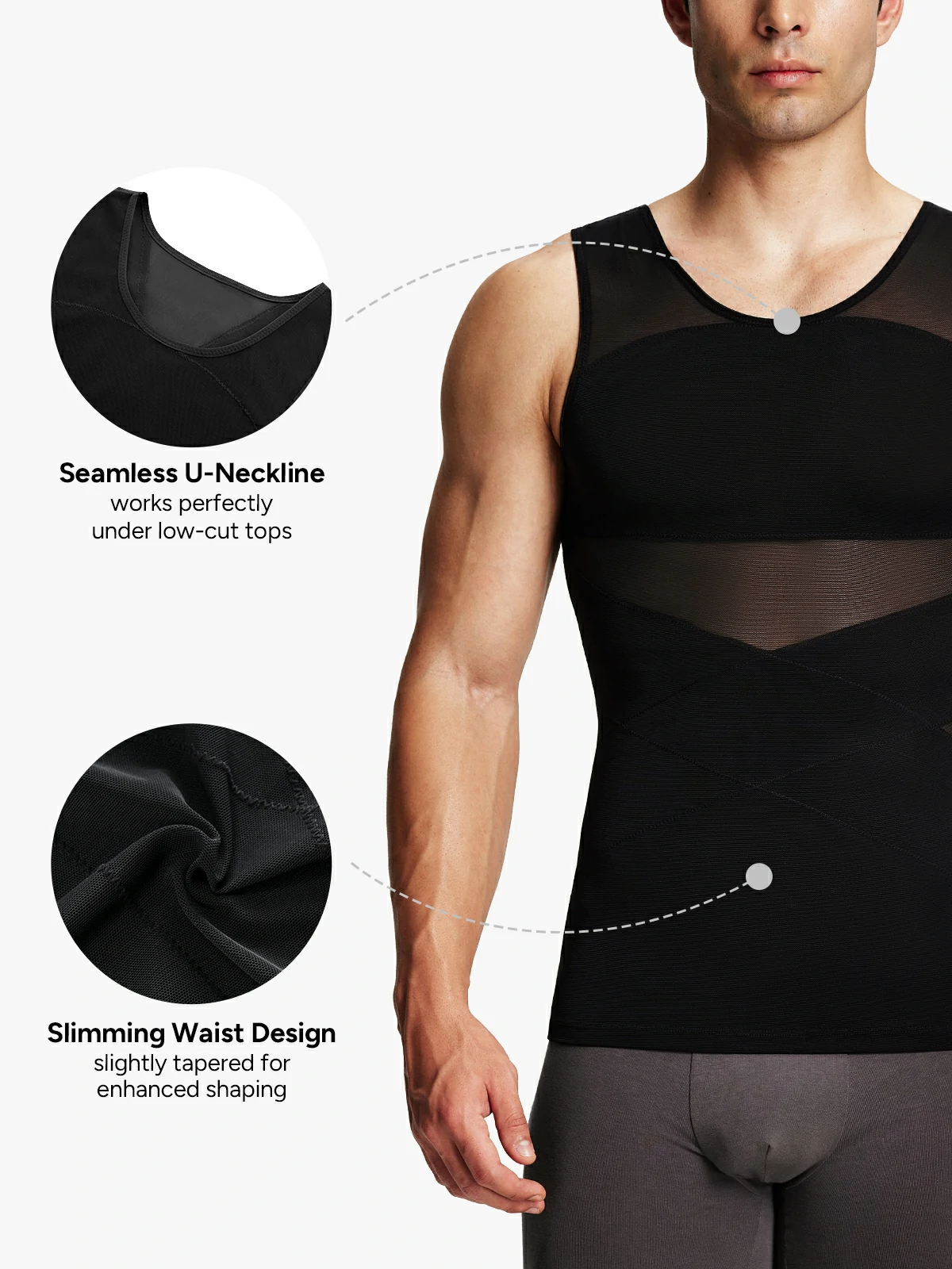 Mesh Breathable Compression Tank Top for Men